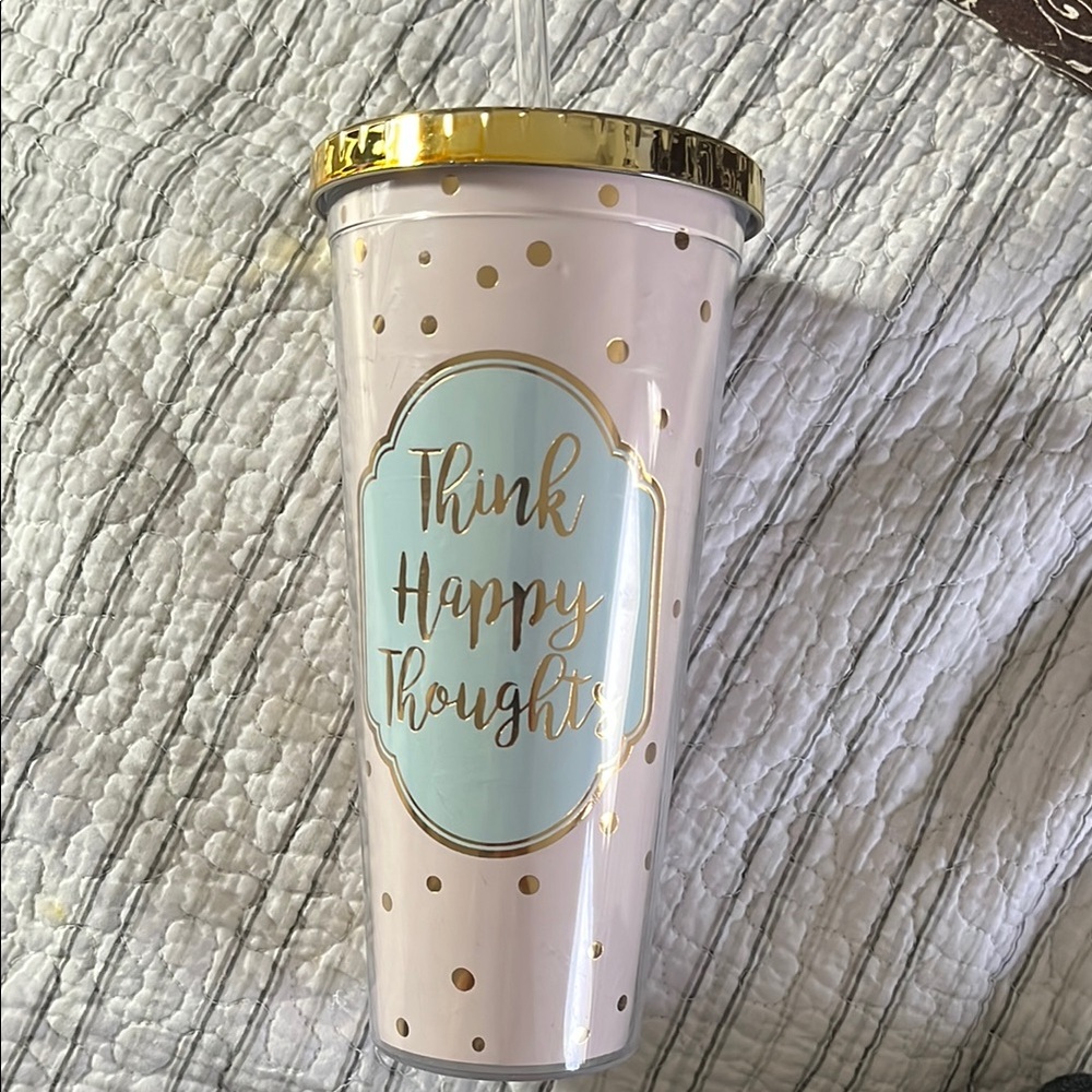 Motivational Tumbler with Gold Accents